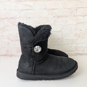 UGG Bailey Swarovski crystal Button Bling boots in black